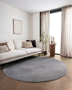 Runder Japandi-Teppich – Ovara Plano Grey