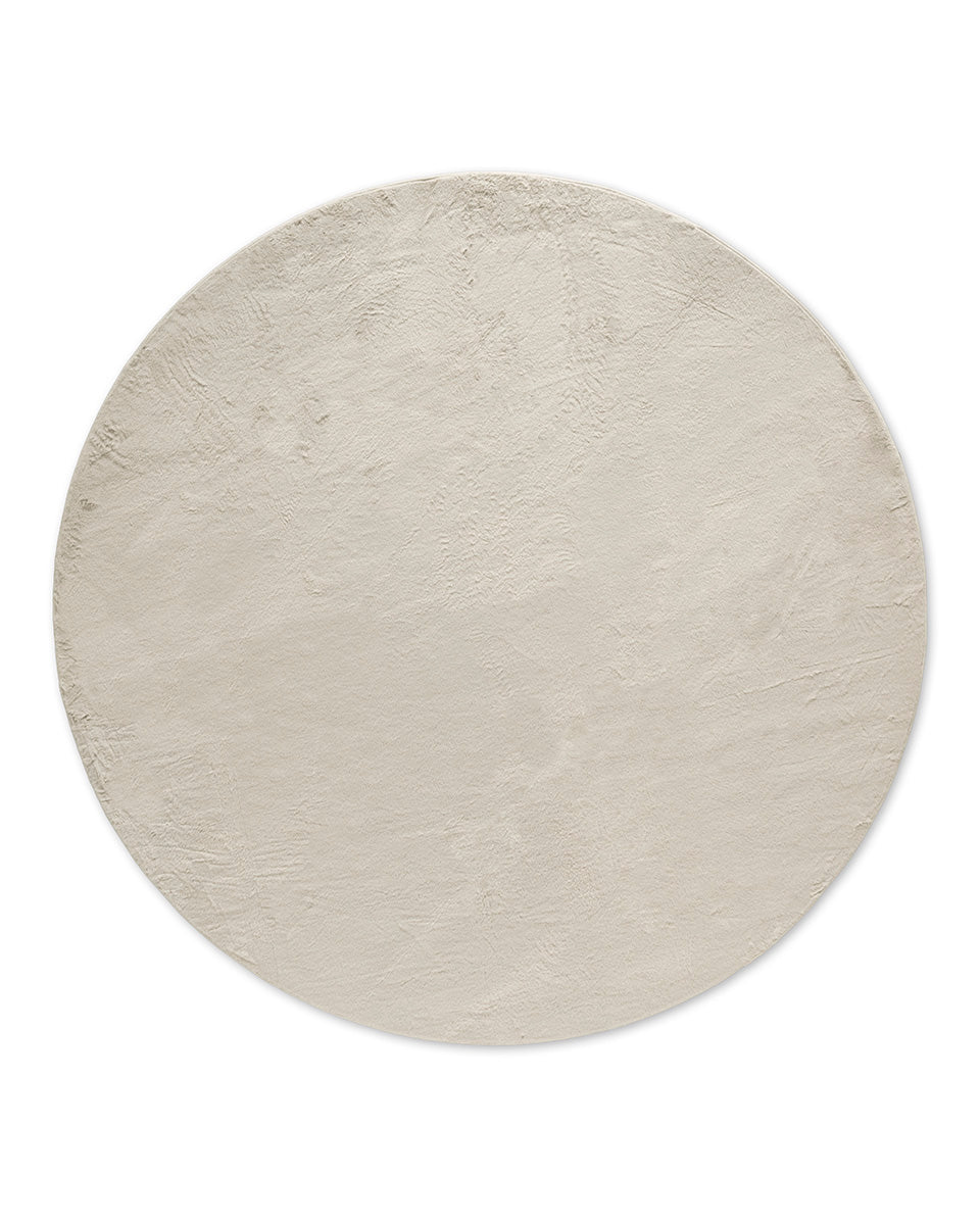 Runder Japandi-Teppich – Ovara Plano Beige