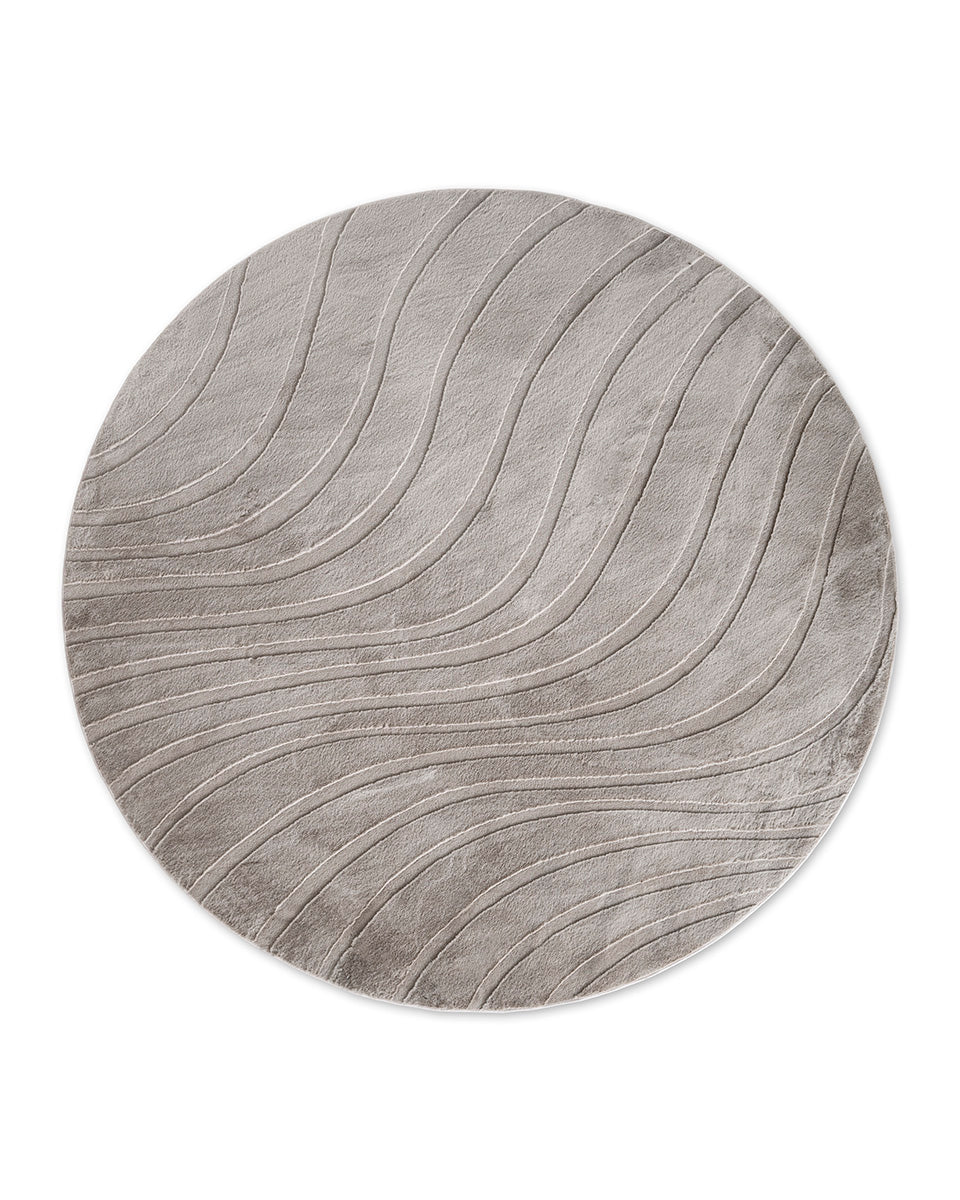 Runder Japandi-Teppich – Ovara Maris Taupe