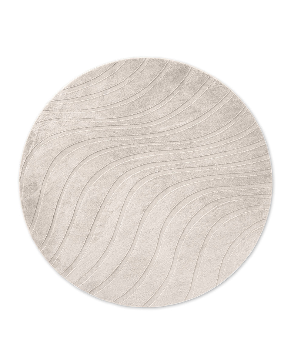 Runder Japandi-Teppich – Ovara Maris Beige