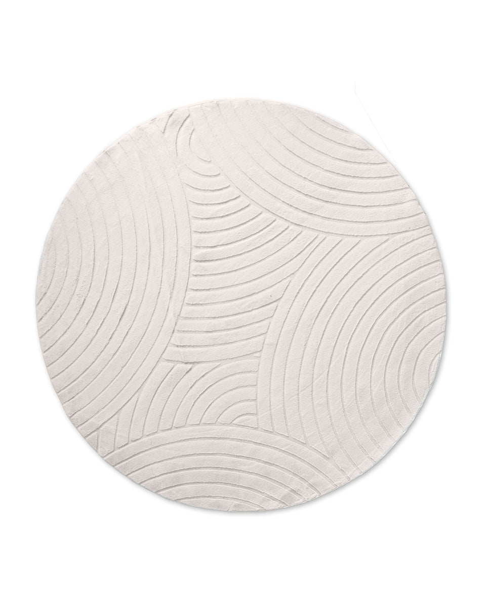 Runder Japandi-Teppich – Ovara Zenith Beige