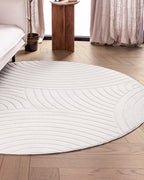 Runder Japandi-Teppich – Ovara Zenith Beige