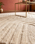 Runder Japandi Teppich - Linea Curve Creme