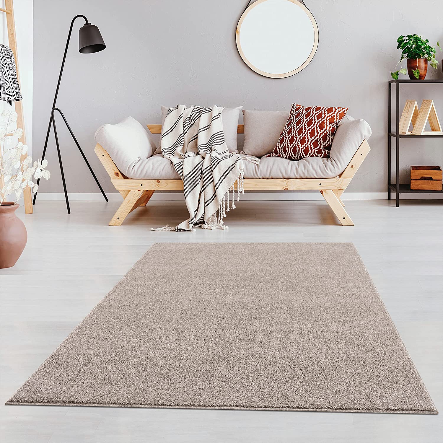 Kurzflor-Teppich - Nuvra Beige