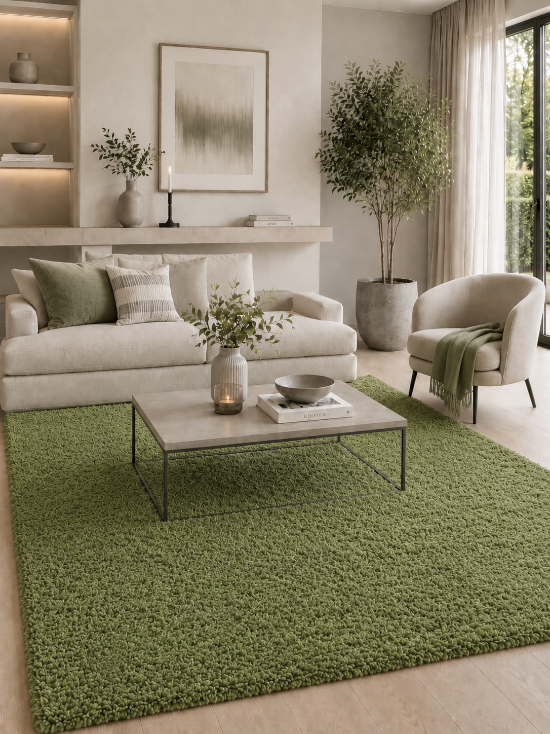 Hochflor Teppich Shaggy - LIFE 1500 GREEN