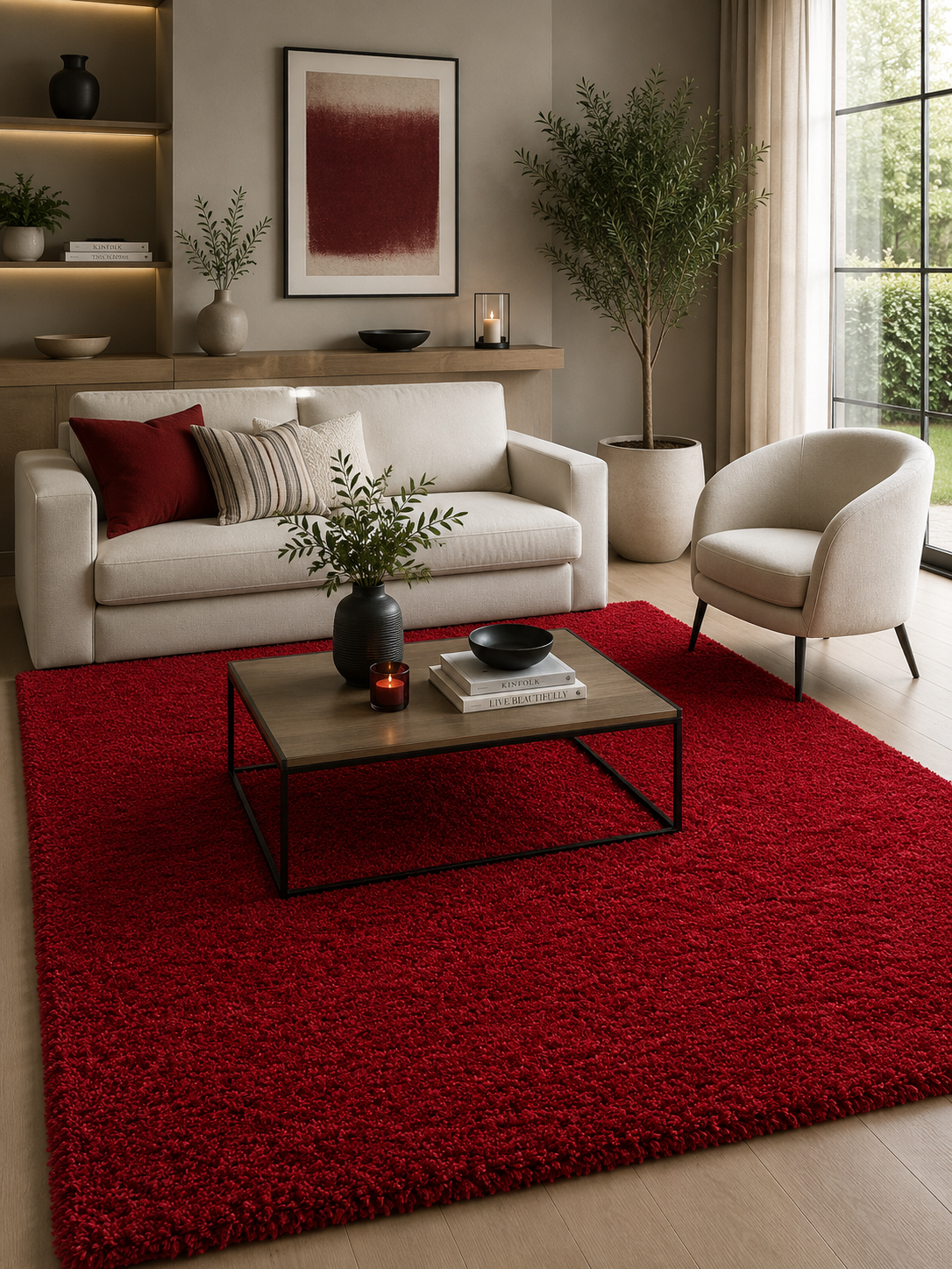 Shaggy Hochflorteppich - LIFE 1500 ROT