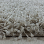 Rundes Shaggy Hochflor Teppich - SYDNEY 3000 NATUR