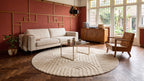 Runder Japandi Teppich - Linea Curve Creme