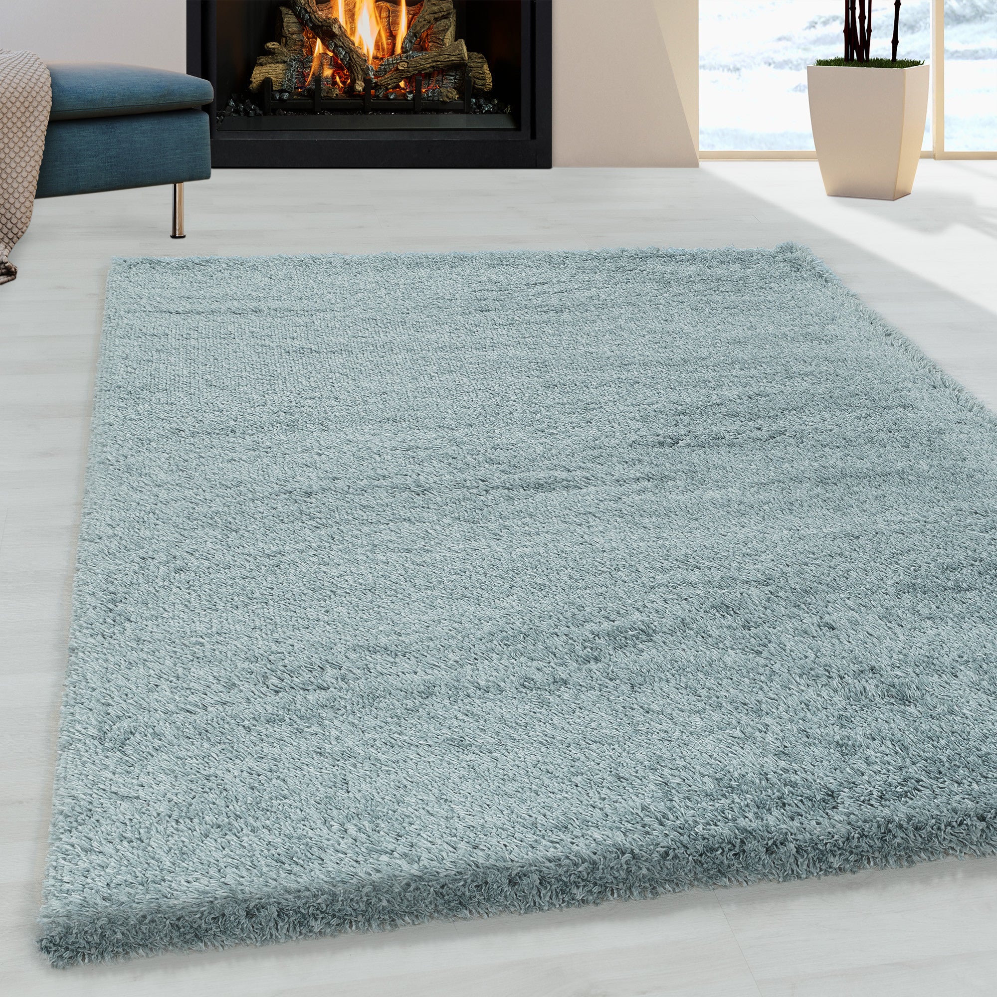 Hochflor-Teppich - FLUFFY 3500 BLAU