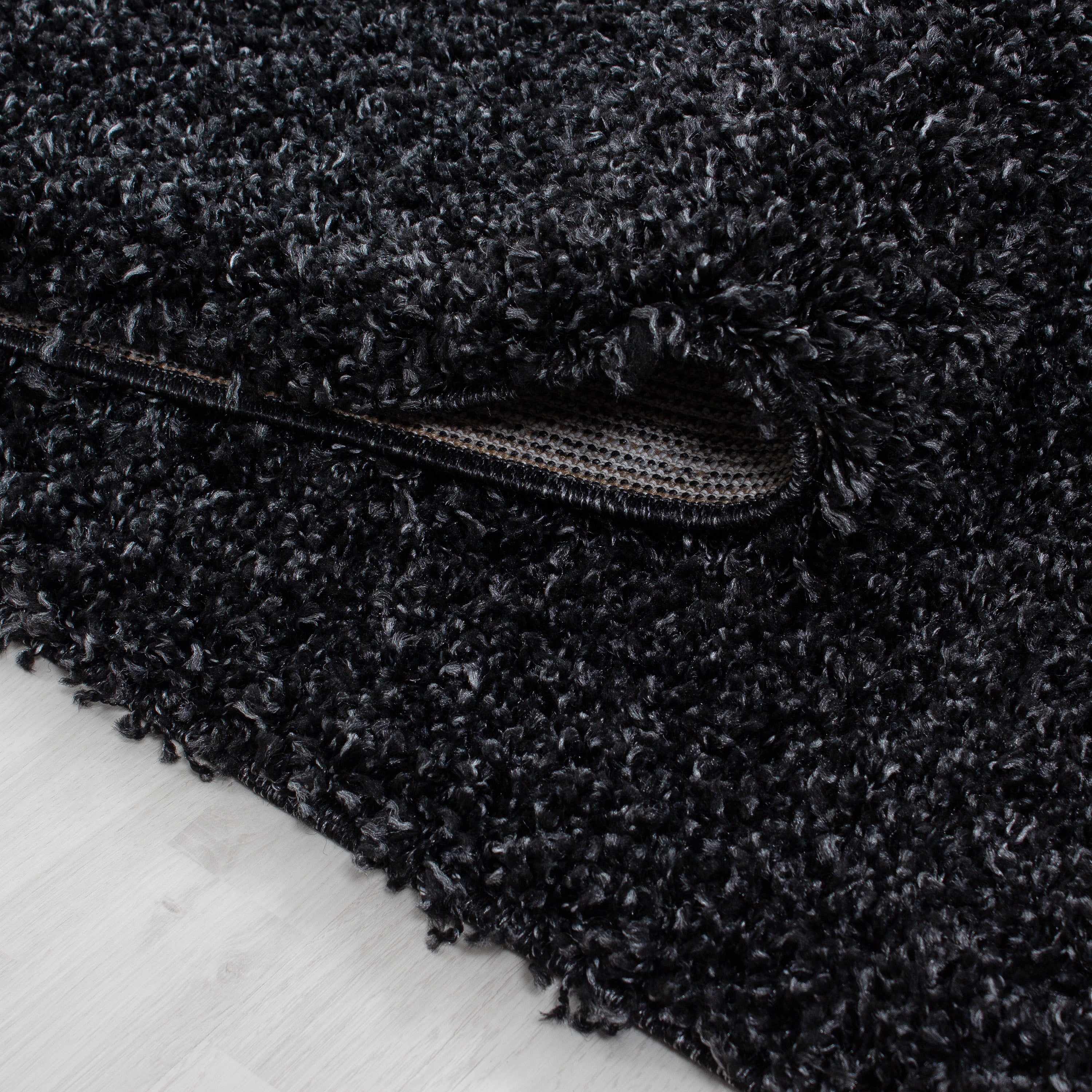 Runder Shaggy Hochflor-Teppich - LIFE 1500 ANTHRAZIT
