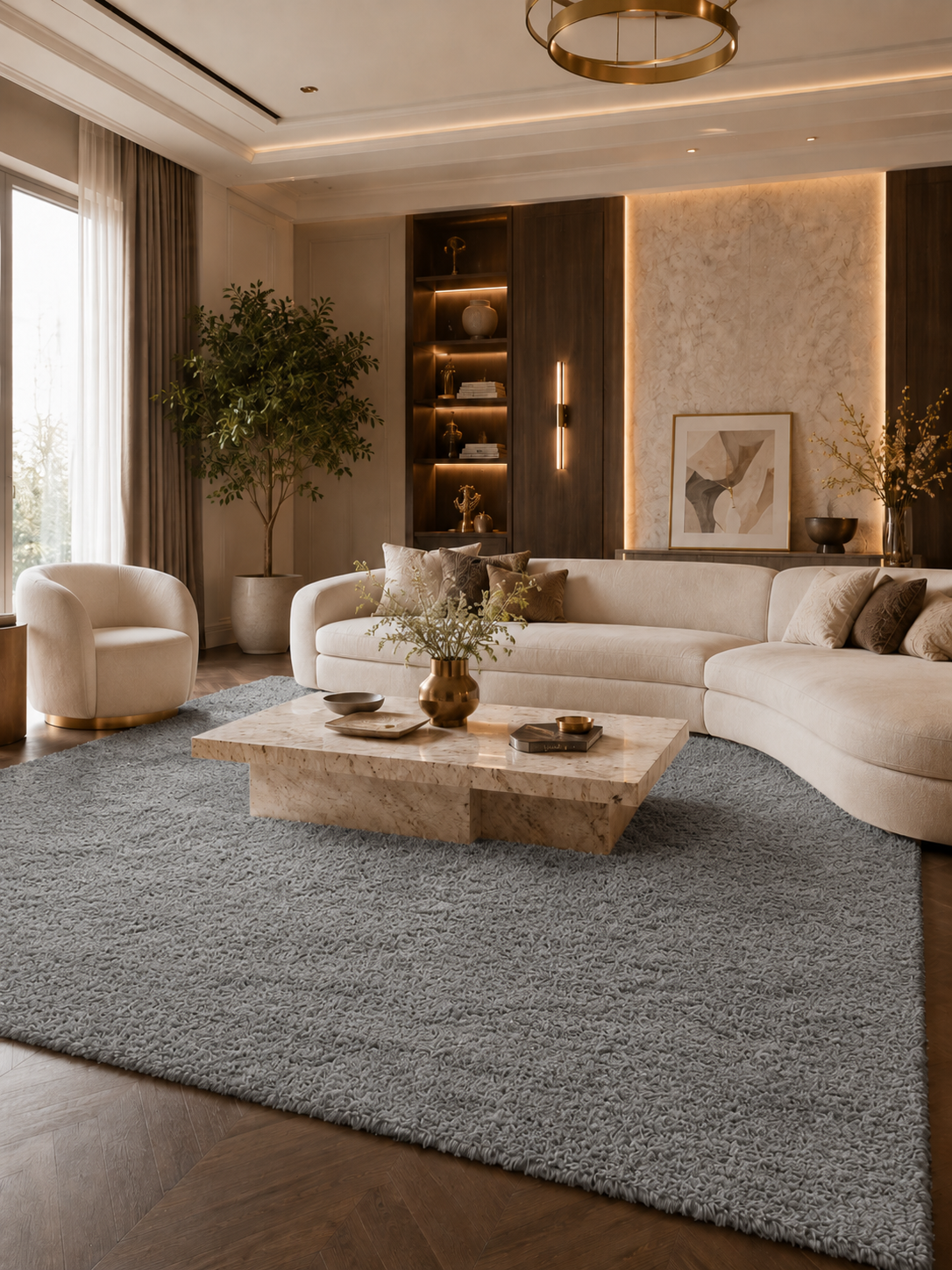 Hochflorteppich - FLUFFY 3500 HELLGRAU