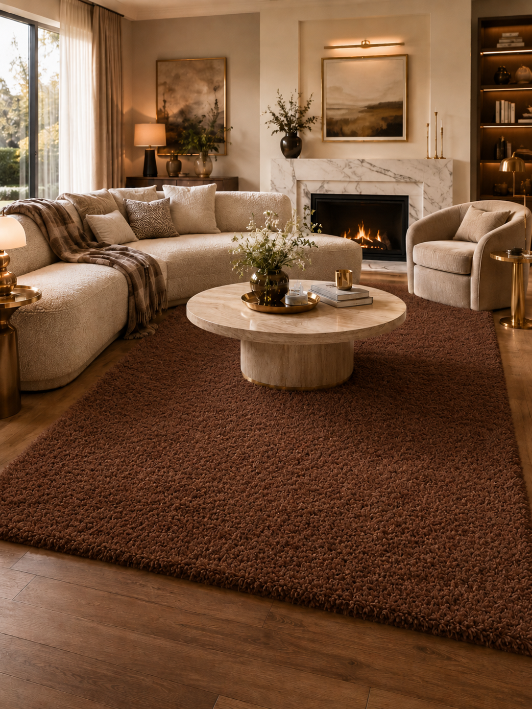 Hochfloriger Shaggy Teppich - LIFE 1500 BROWN