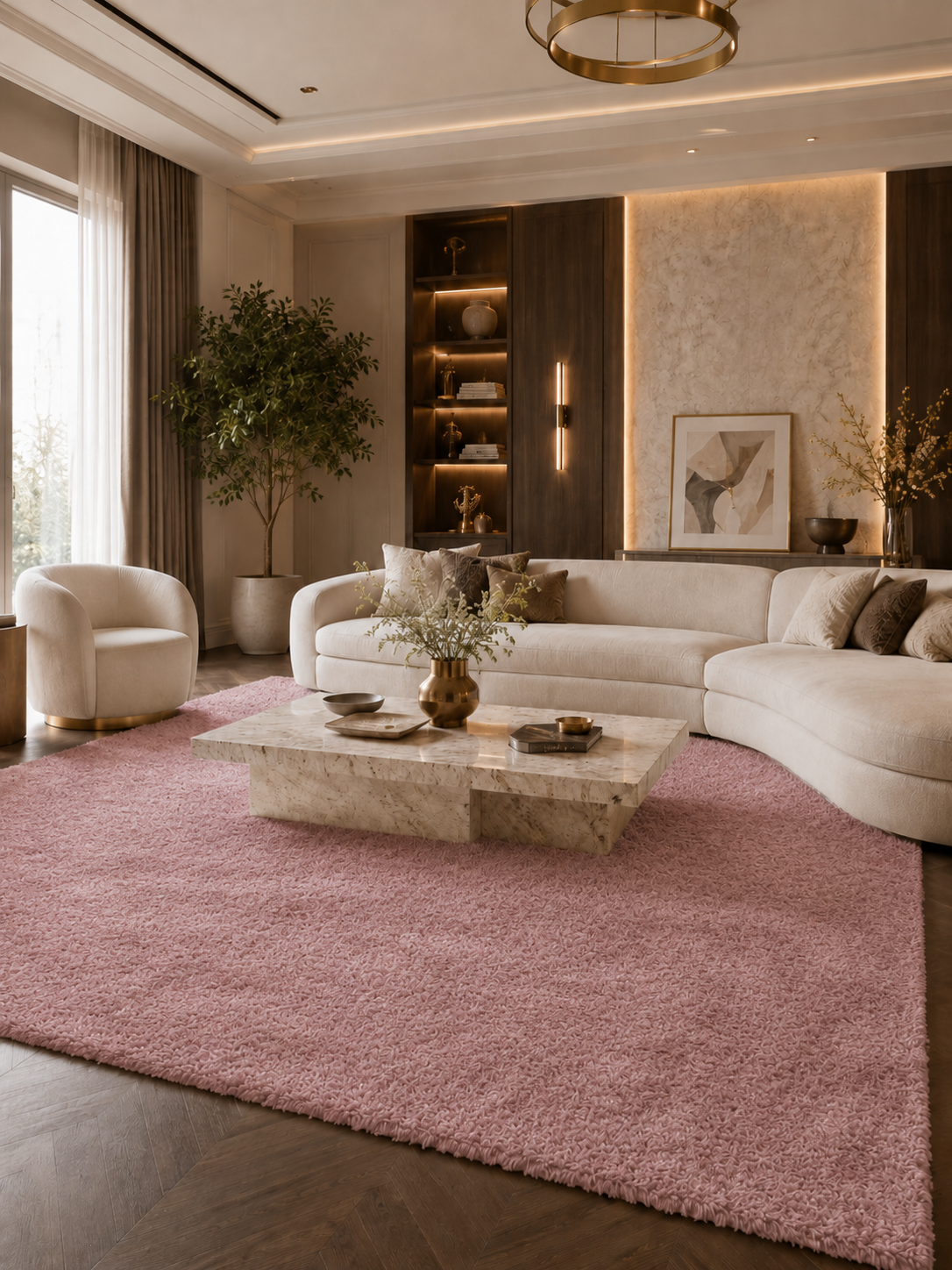 Hochflor Teppich - FLUFFY 3500 ROSE