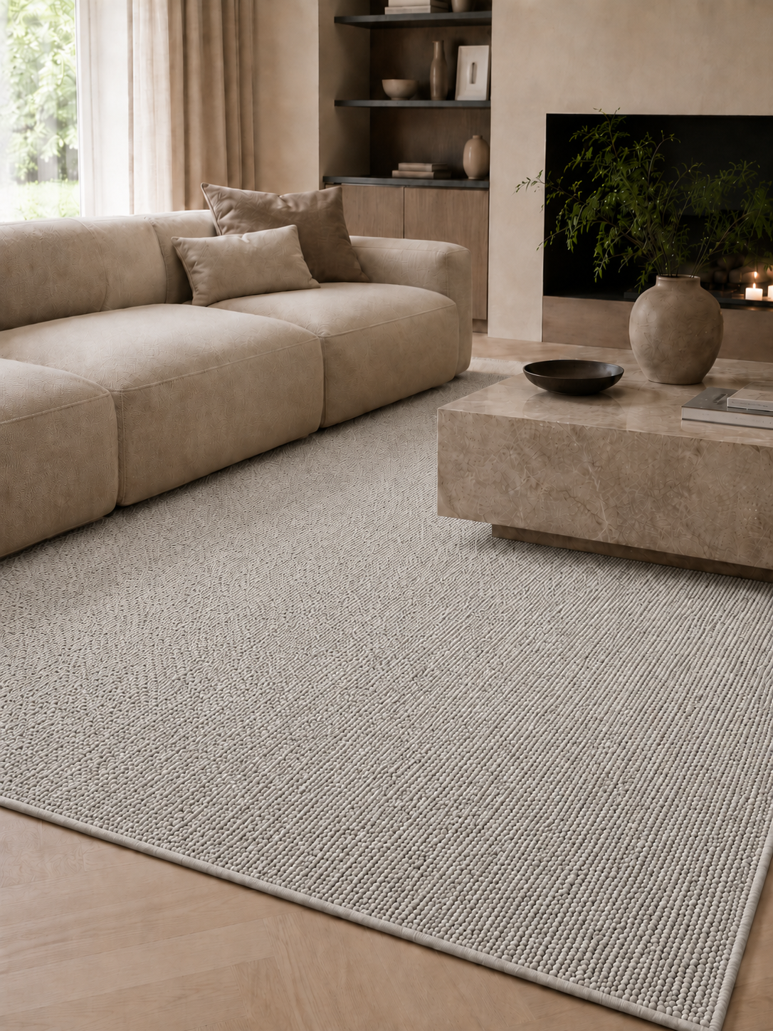 Japandi Teppich - HELIX 2200 SILVER