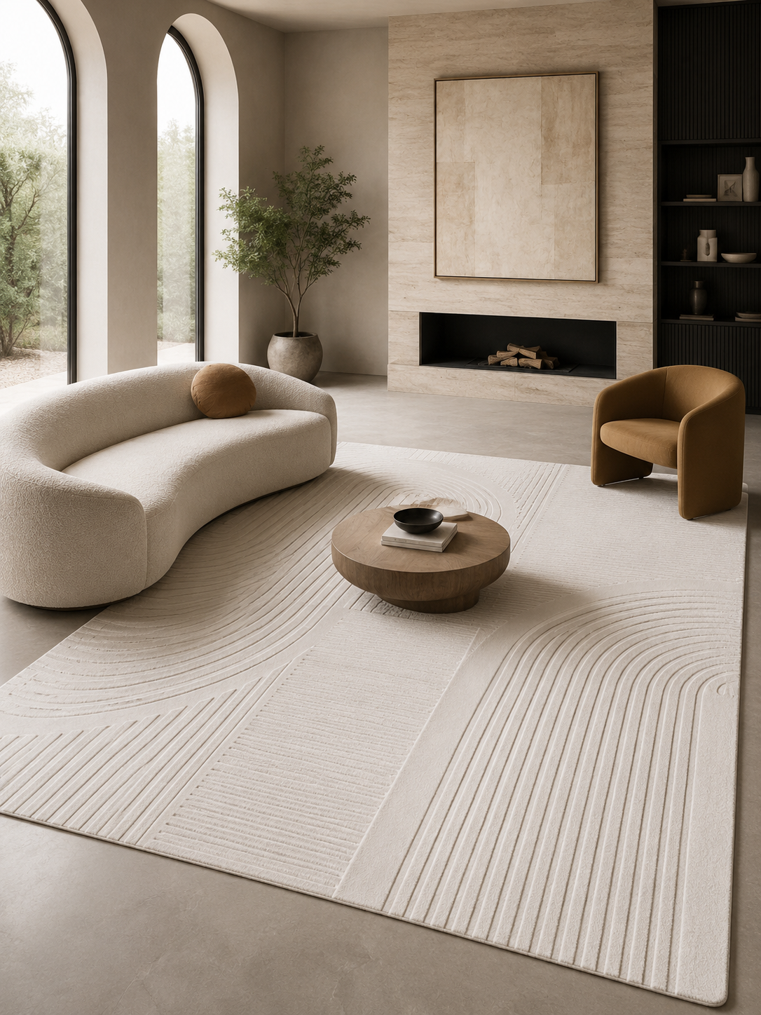Japandi Teppich - POMPEI 1612 CREAM