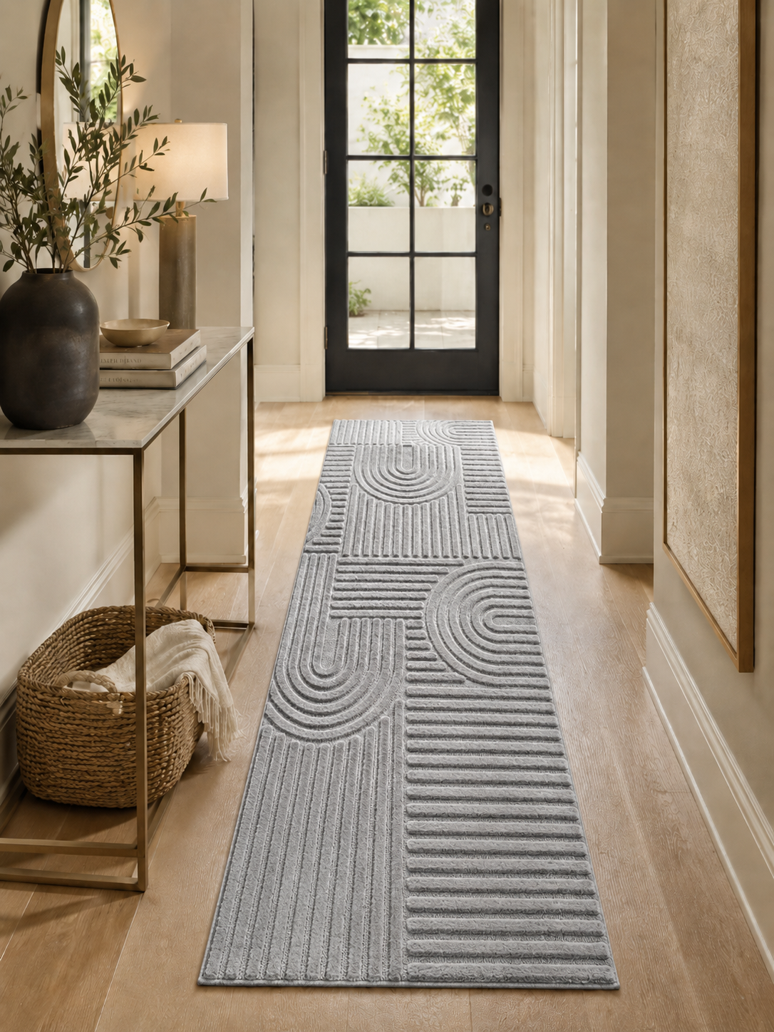 Läufer Japandi Teppich - ART 1121 SILBER