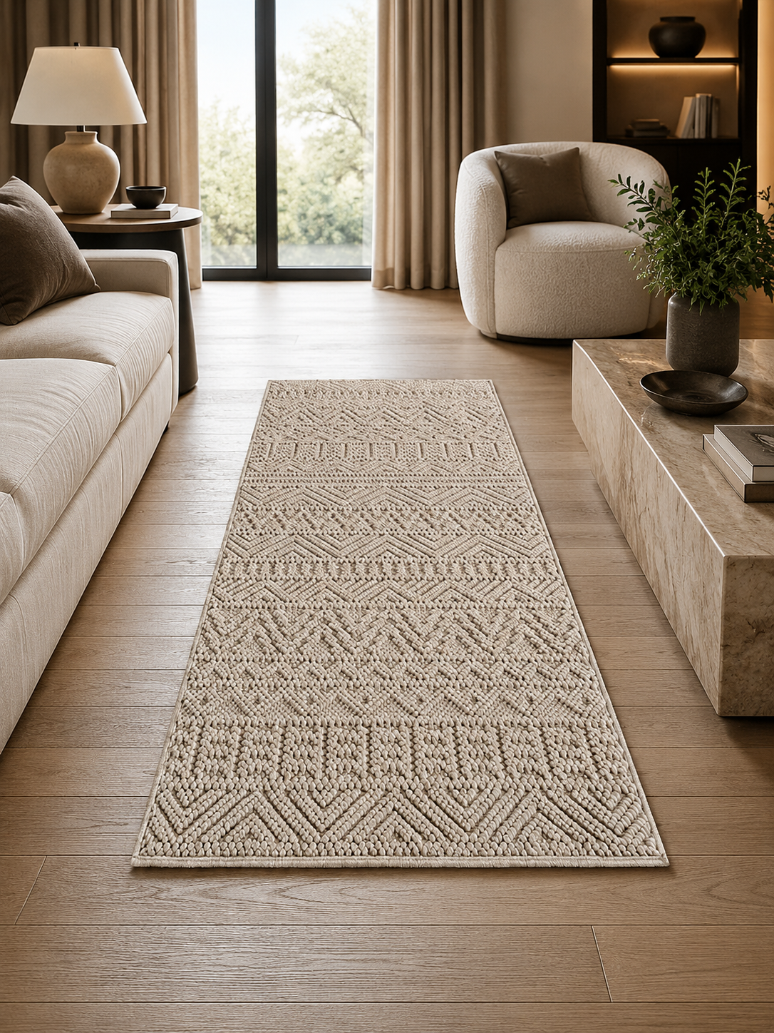 Läufer Japandi Teppich - HELIX 2202 BEIGE