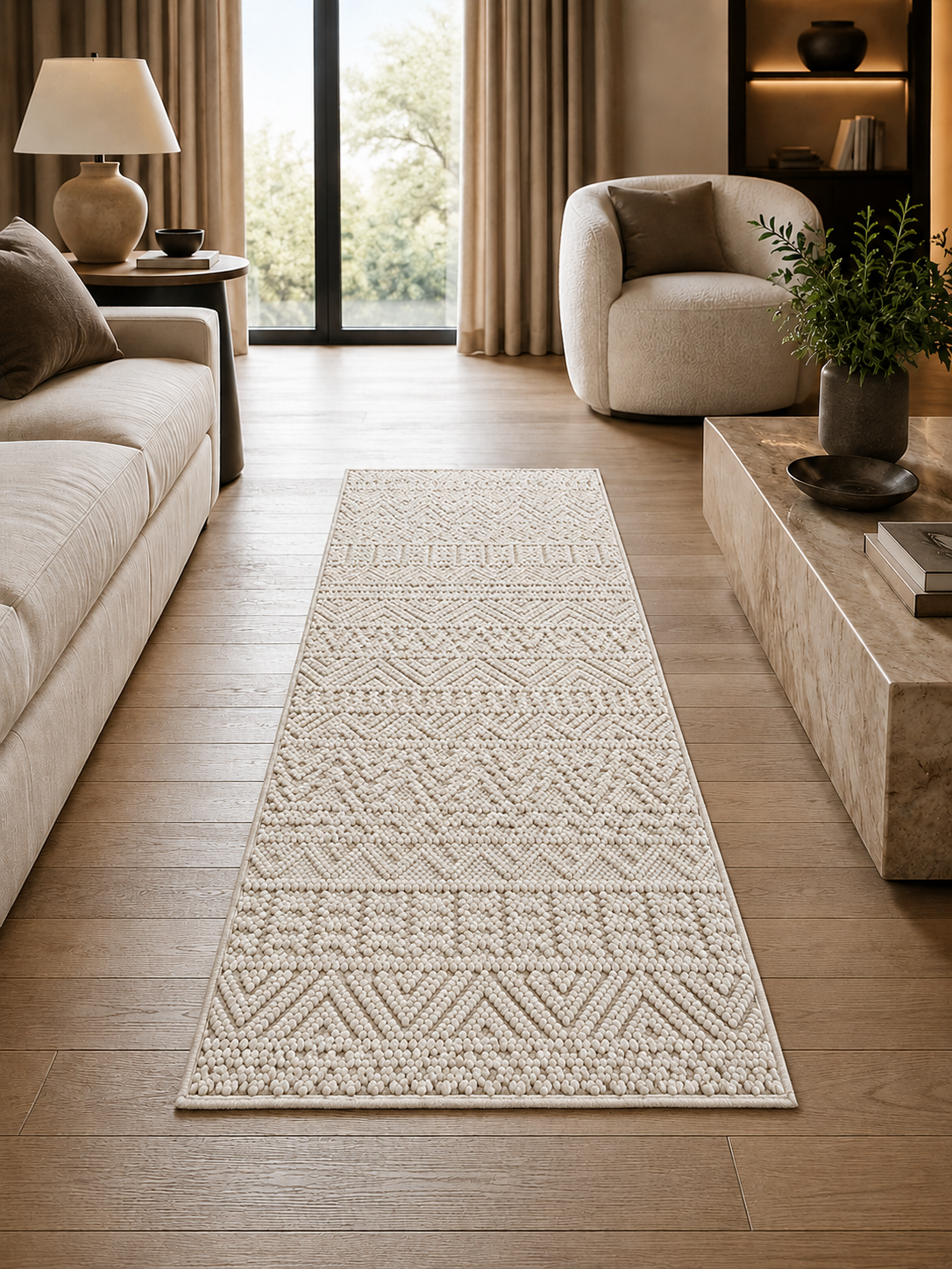 Läufer Japandi Teppich - HELIX 2202 CREAM