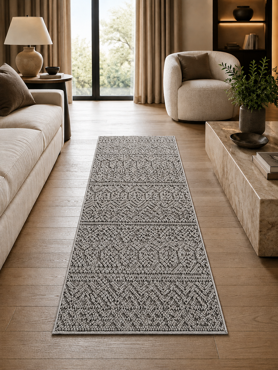 Läufer Japandi Teppich – HELIX 2202 SILBER