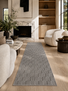 Läufer Japandi Teppich - HELIX 2203 SILVER