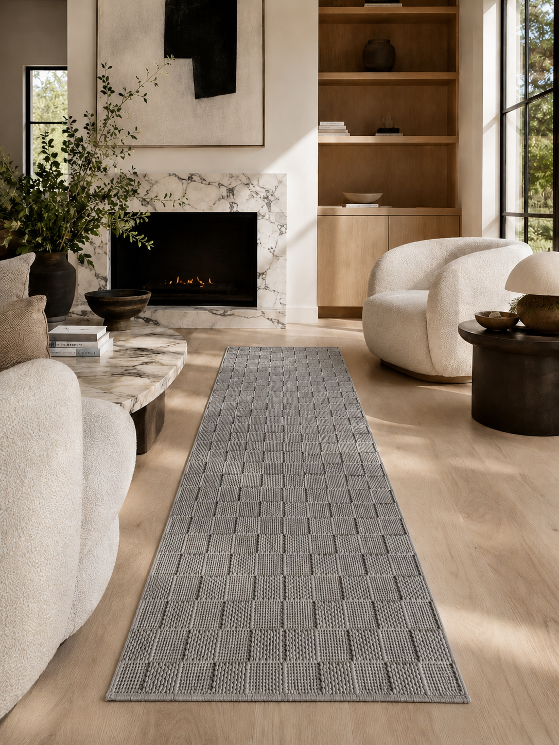 Läufer Japandi Teppich - HELIX 2203 SILVER