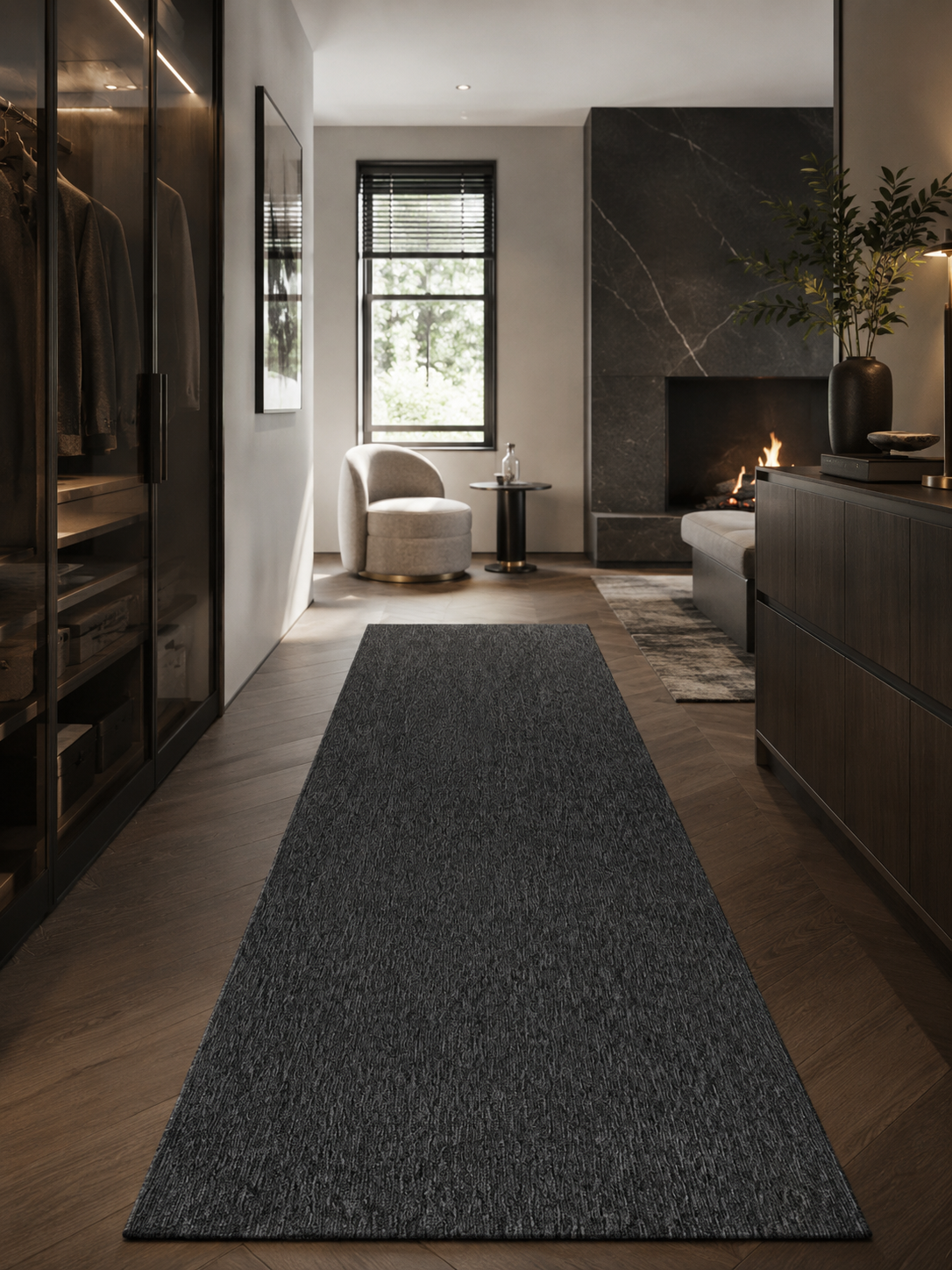 Läufer Modern Teppich - NIZZA 1800 ANTHRAZIT