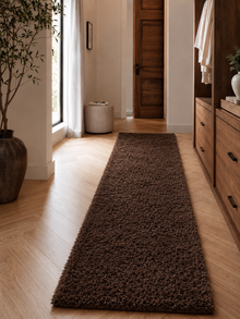Läufer Shaggy Hochflor Teppich - LIFE 1500 BROWN
