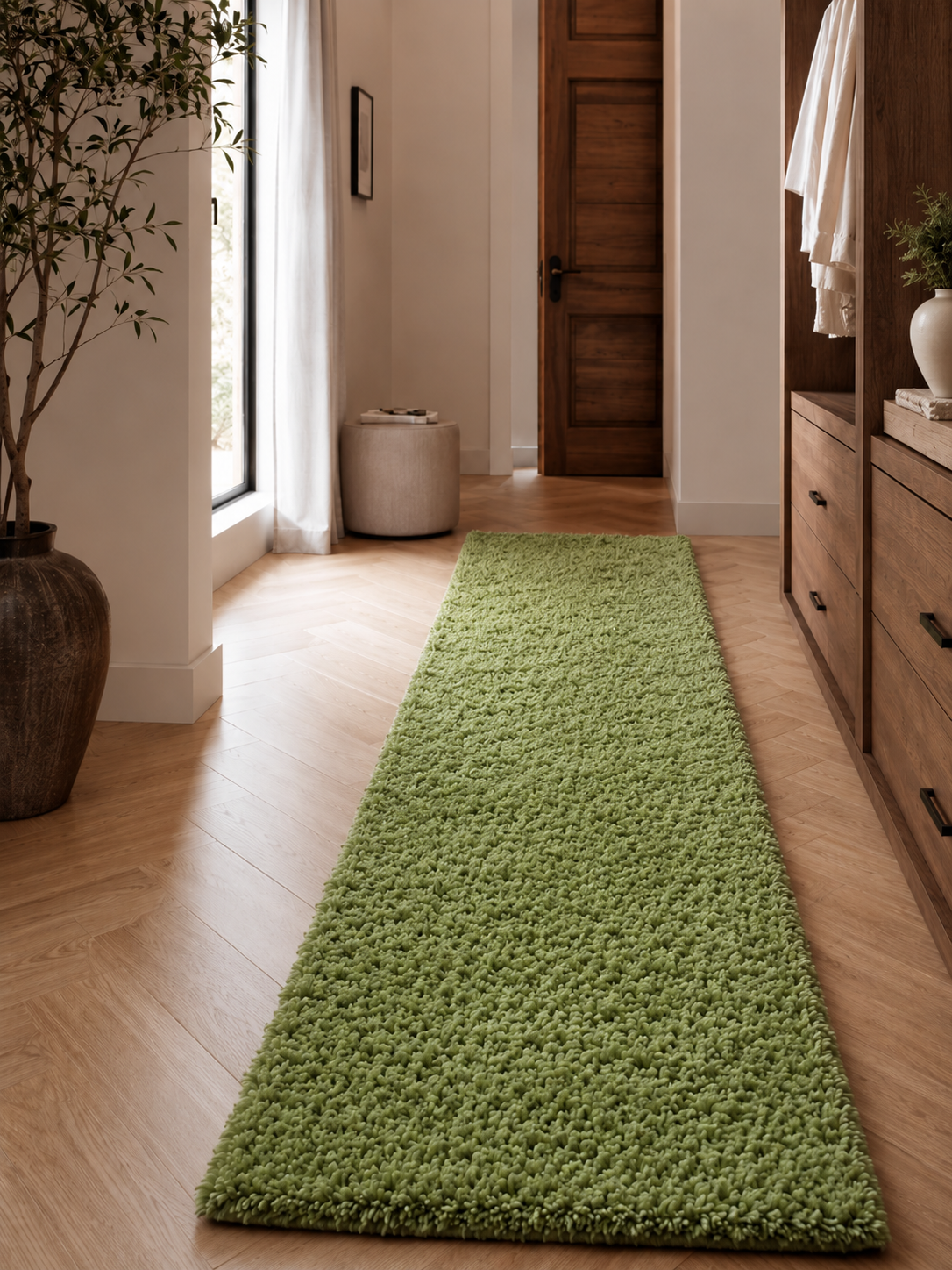 Läufer Shaggy Hochflor Teppich - LIFE 1500 GRÜN
