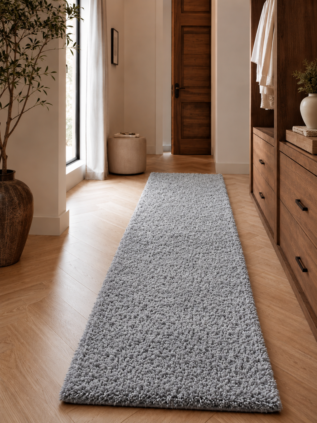 Teppichläufer Shaggy Hochflor Teppich - LIFE 1500 LIGHTGREY