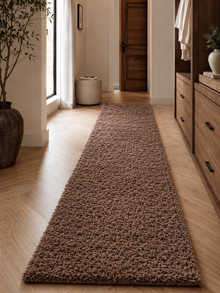 Läufer Shaggy Hochflor Teppich - LIFE 1500 MOCCA