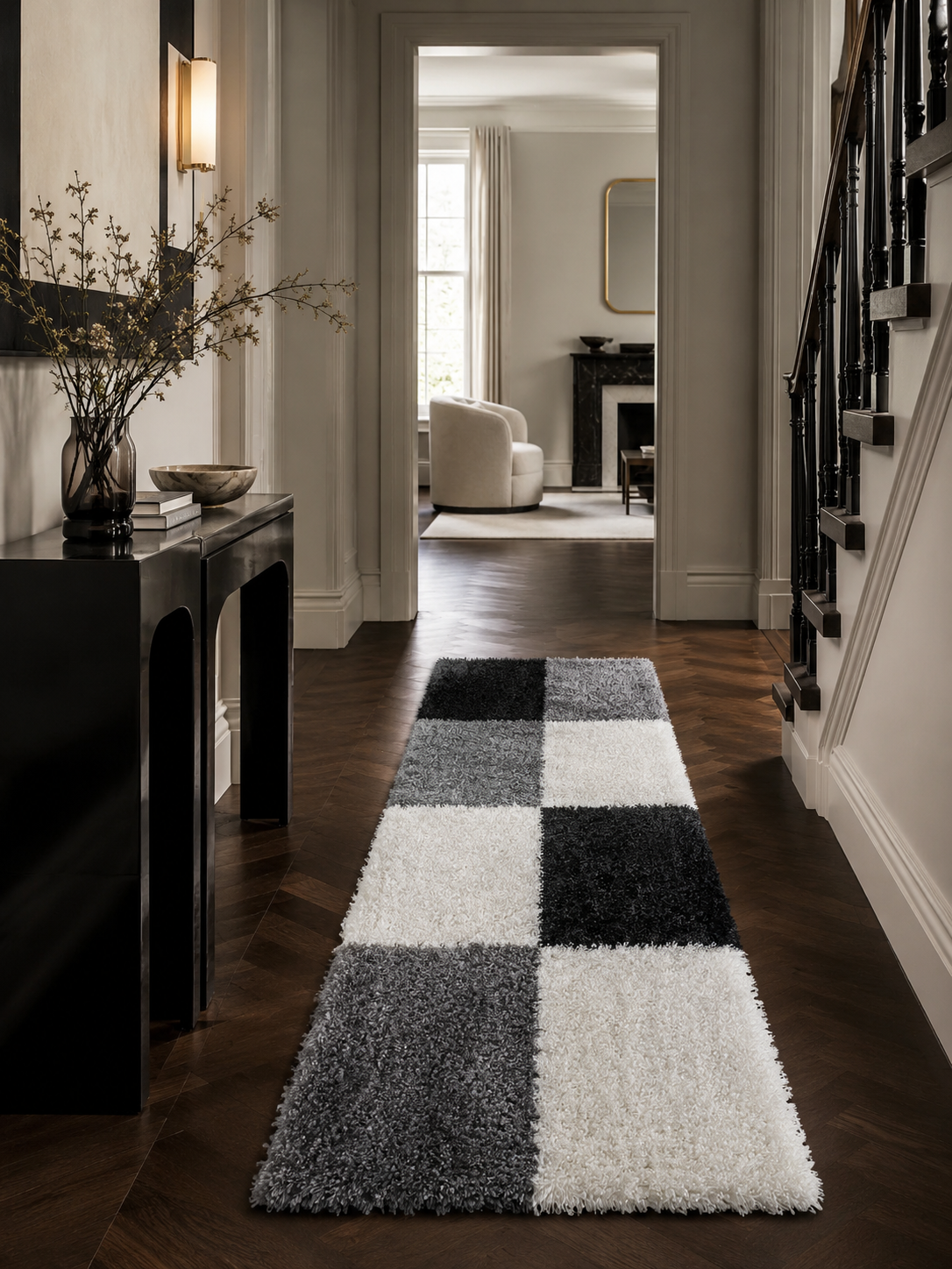 Läufer Shaggy Hochflor Teppich - LIFE 1501 BLACK