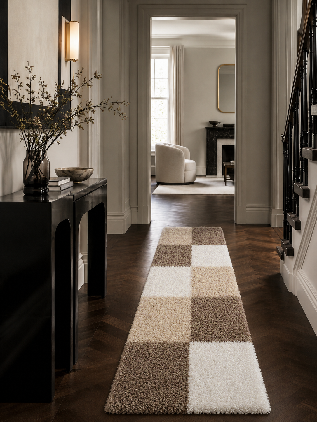 Läufer Shaggy Hochflor Teppich - LIFE 1501 MOKKA