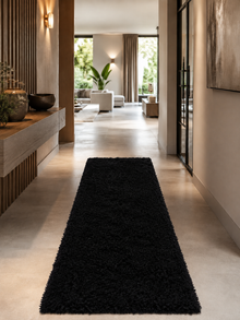 Läufer Shaggy Hochflor Teppich - SYDNEY 3000 BLACK