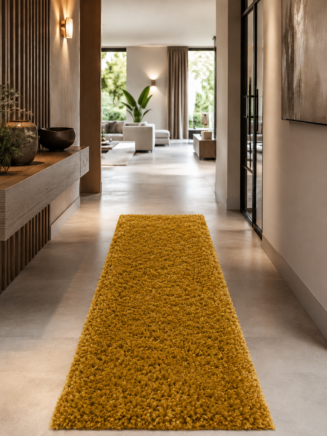 Läufer Shaggy Hochflor Teppich - SYDNEY 3000 GOLD