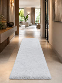 Läufer Shaggy Hochflor Teppich - SYDNEY 3000 WHITE