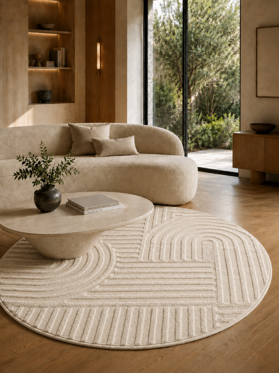 Runder Japandi Teppich - ART 1121 CREAM