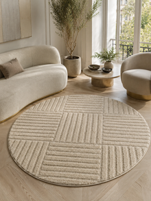 Runder Japandi Teppich - ART 1123 BEIGE