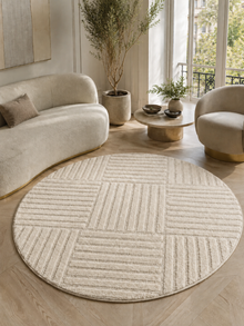 Runder Japandi Teppich - ART 1123 CREAM