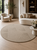 Runder Japandi Teppich - HELIX 2201 BEIGE