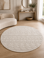 Runder Japandi Teppich - HELIX 2202 CREAM