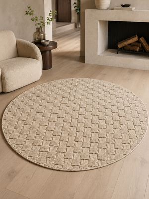 Runder Japandi Teppich - HELIX 2203 BEIGE