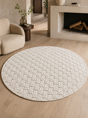 Runder Japandi Teppich - HELIX 2203 CREAM
