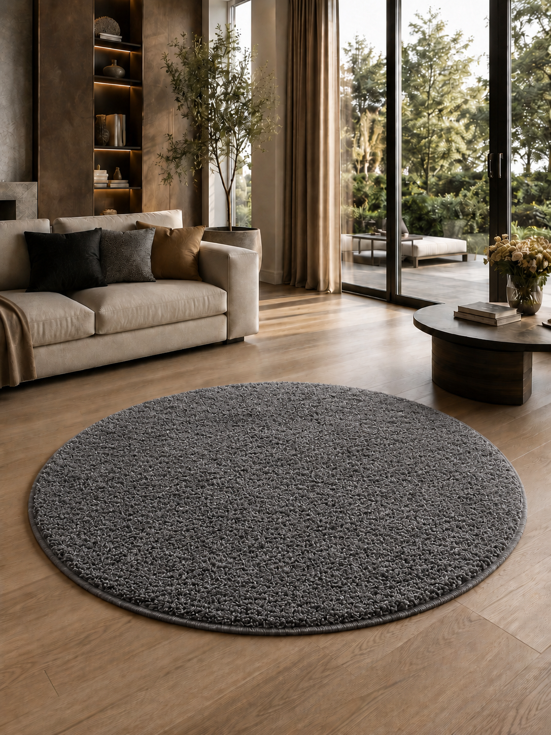 Runder Moderner Teppich - ATA 7000 GREY