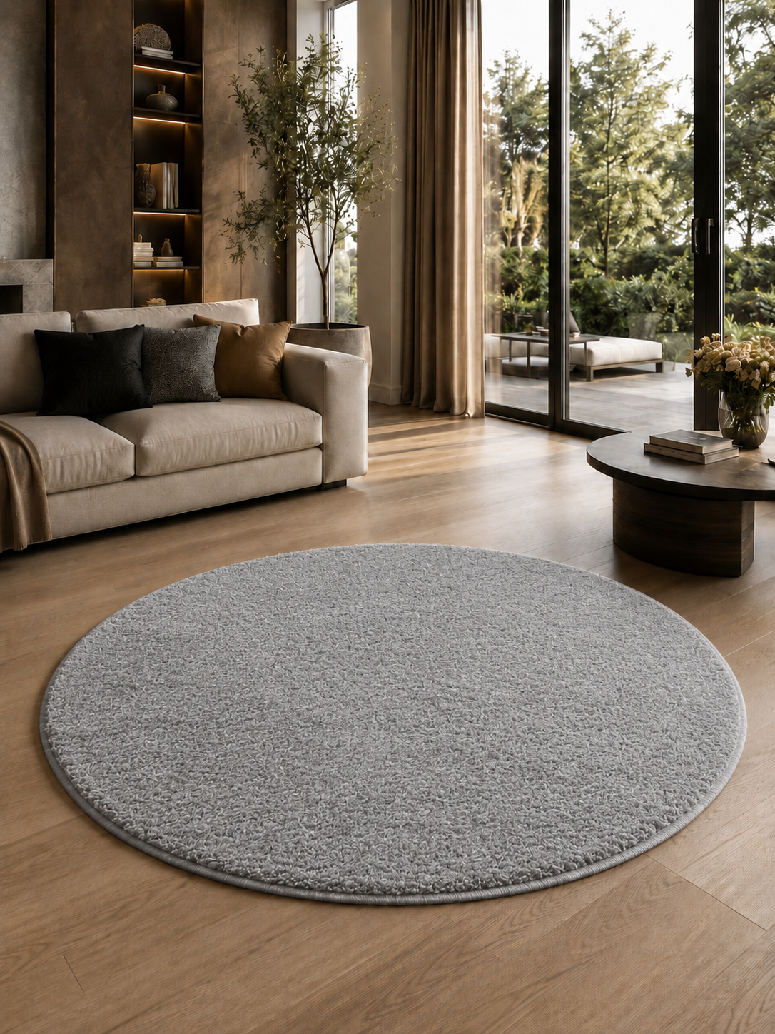 Runder Moderner Teppich - ATA 7000 LIGHTGREY