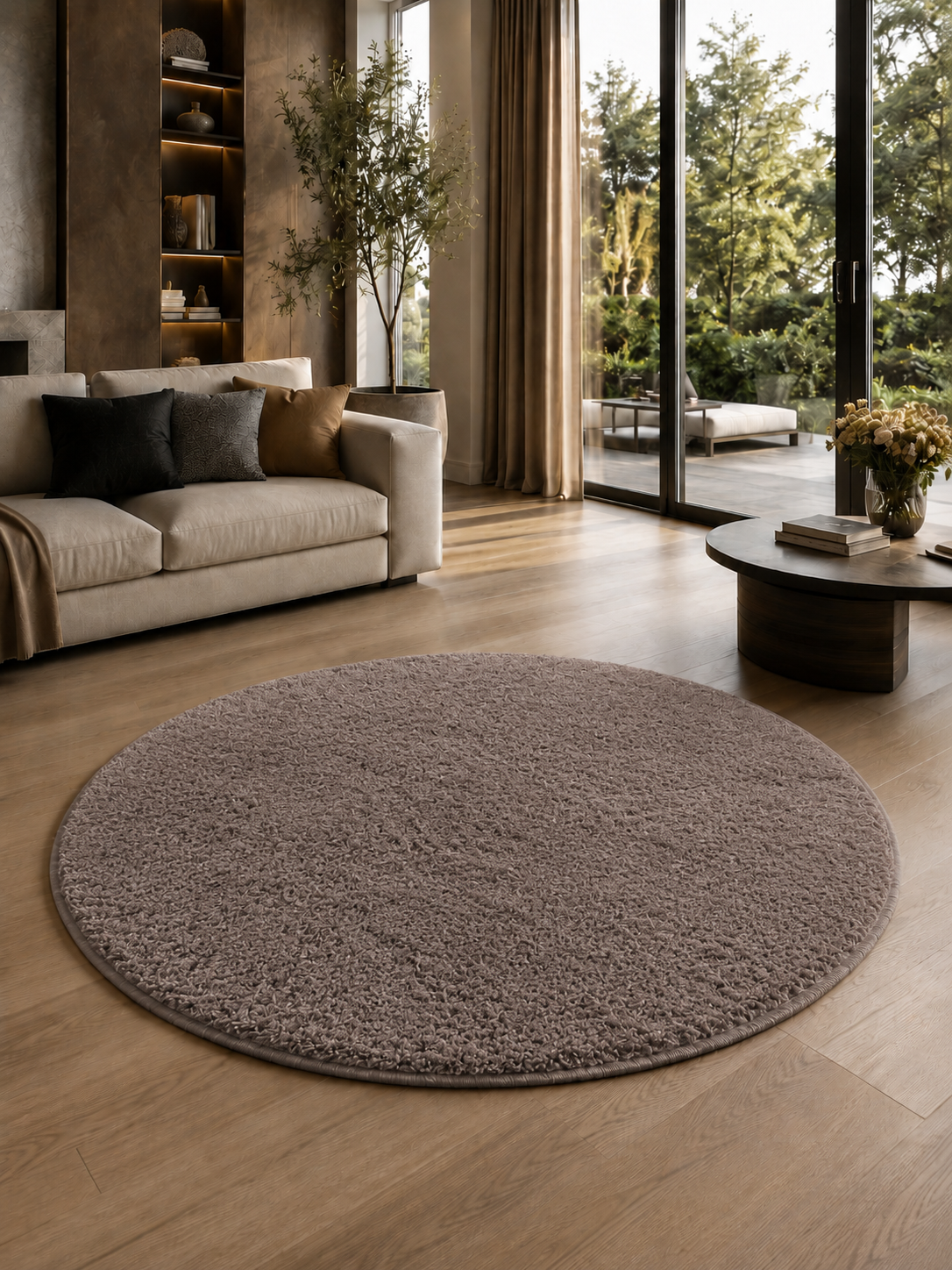 Runder Moderner Teppich – ATA 7000 MOCCA