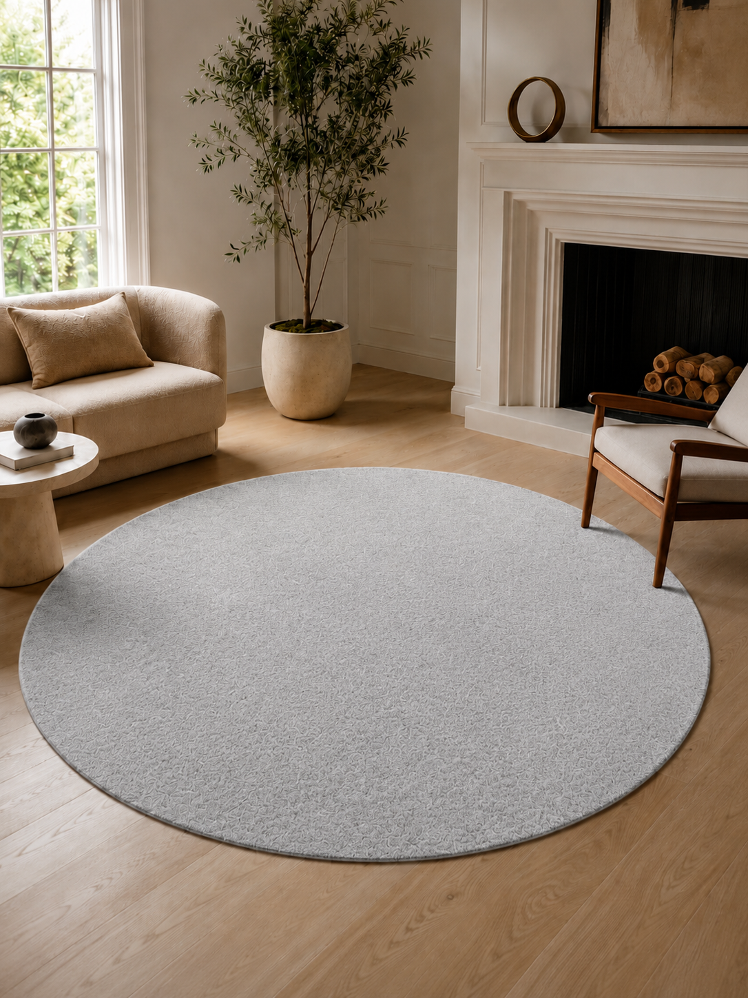 Runder Moderner Teppich - JOY 1400 SILVER