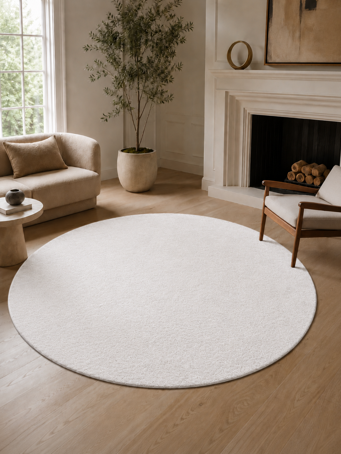 Runder Moderner Teppich - JOY 1400 WHITE