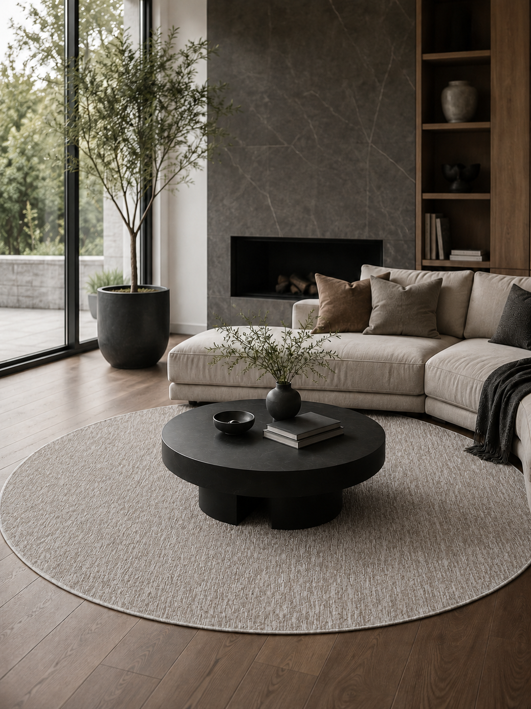 Runder moderner Teppich - NIZZA 1800 BEIGE