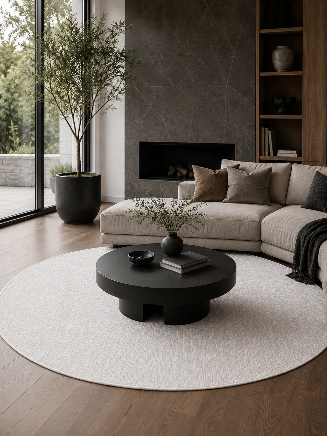 Runder Moderner Teppich - NIZZA 1800 CREAM