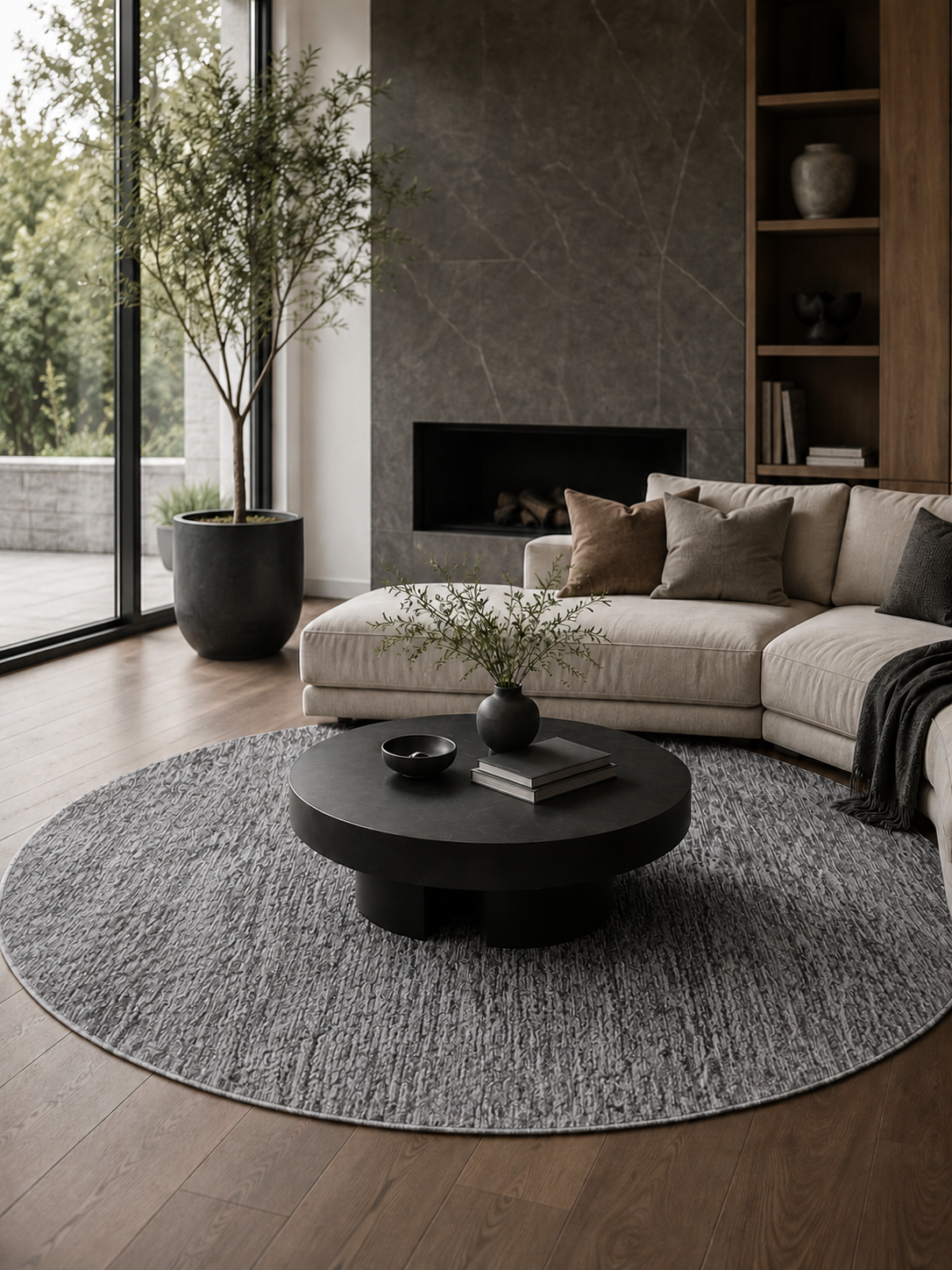 Runder moderner Teppich - NIZZA 1800 GREY